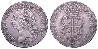 Carlo Emanuele III di Savoia, Mezzo Scudo Sardo, 1770