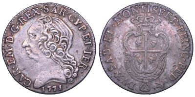 Carlo Emanuele III di Savoia, Quarto di Scudo Sardo 1771