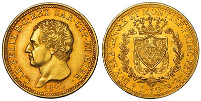 Carlo Felice di Savoia, Moneta da 80 Lire 1825, Regno di Sardegna