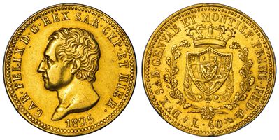 Carlo Felice di Savoia, 40 Lire 1825, Regno di Sardegna