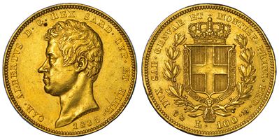 Regno di Sardegna, Carlo Alberto di Savoia, 100 Lire 1834, Genova