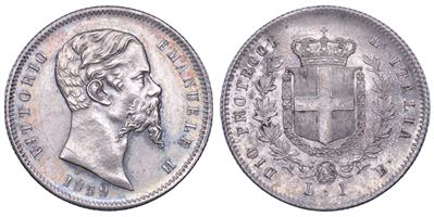 VITTORIO EMANUELE II DI SAVOIA, Lira 1859 - Regno di Sardegna