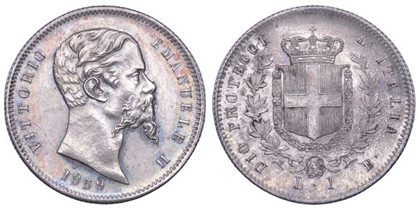 REGNO DI SARDEGNA. VITTORIO EMANUELE II DI SAVOIA, 1859-1861. Lira 1859. Bologna.