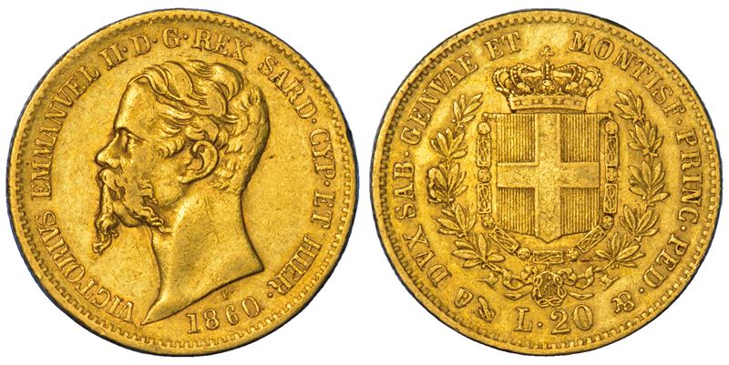 REGNO DI SARDEGNA. VITTORIO EMANUELE II DI SAVOIA, 1849-1861. 20 Lire 1860. Genova.  - Asta Numismatica - Cambi Casa d'Aste
