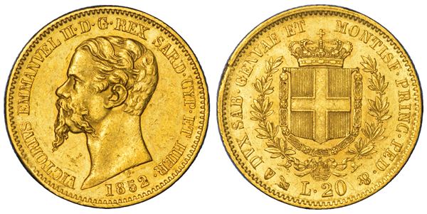 REGNO DI SARDEGNA. VITTORIO EMANUELE II DI SAVOIA, 1849-1861. 20 Lire 1852. Genova.