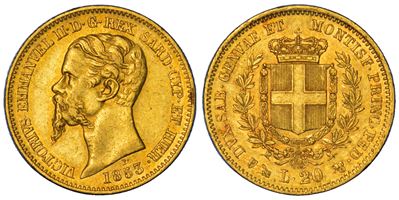 Vittorio Emanuele II di Savoia, 20 Lire 1853, Regno di Sardegna