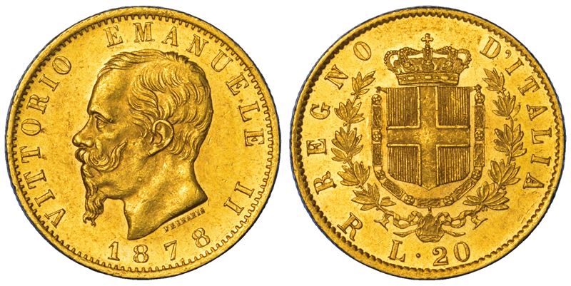 REGNO D'ITALIA. VITTORIO EMANUELE II DI SAVOIA, 1861-1878. 20 Lire 1878. Roma.  - Asta Numismatica - Cambi Casa d'Aste