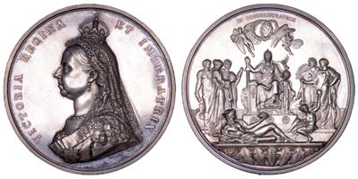 Regno Unito, Medaglia ufficiale in argento, Giubileo d'oro di Vittoria, 1887