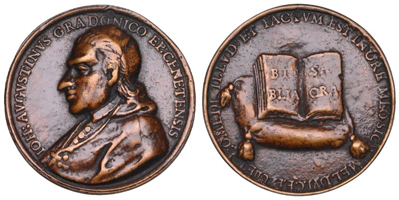 STATO PONTIFICIO. GIOVANNI AGOSTINO GRADENIGO (al secolo Filippo), 1725-1774. Medaglia in bronzo.  - Auction Numismatics - Cambi Casa d'Aste