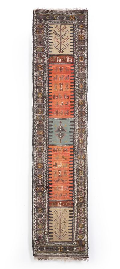 Passatoia Sofreh, kilim sud persiano, inizio XX secolo