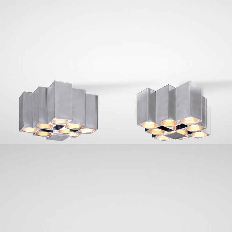 Gaetano Sciolari : Due lampade a plafone  - Asta Design Lab - Cambi Casa d'Aste