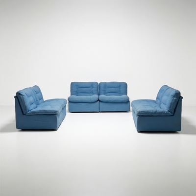 Divano modulare mod. Celesta, 1980 ca., ABS e tessuto