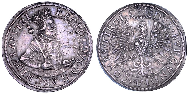 AUSTRIA. LEOPOLD V, 1619-1632. Doppeltaler 1626. Hall.  - Asta Numismatica - Cambi Casa d'Aste