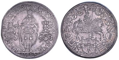 Massimiliano III, Doppeltaler 1614, Hall
