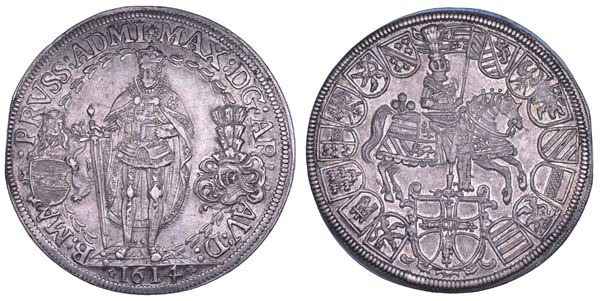 AUSTRIA. MAXIMILIAN III, 1590-1618. Doppeltaler 1614. Hall.