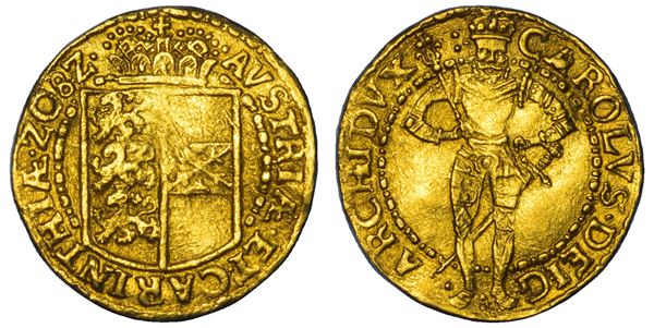 AUSTRIA. KARL, 1564-1590. Dukat 1582.