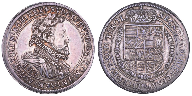 AUSTRIA. RUDOLF II, 1576-1612. Taler 1603. Hall.  - Auction Numismatics - Cambi Casa d'Aste