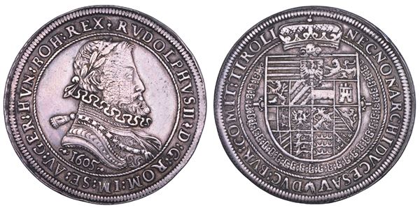 AUSTRIA. RUDOLF II, 1576-1612. Taler 1605. Hall.