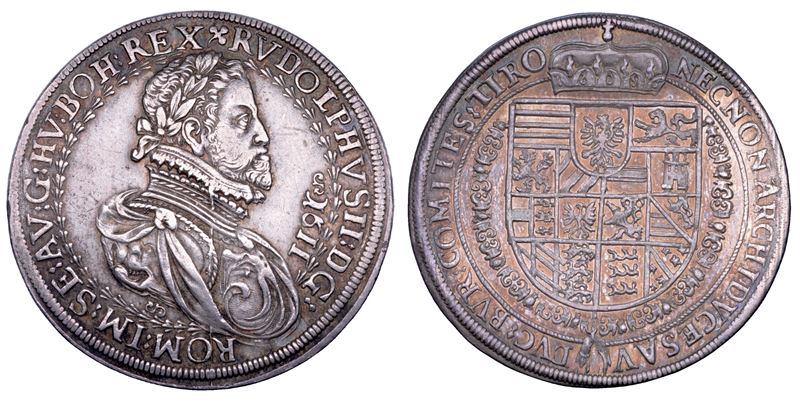 AUSTRIA. RUDOLF II, 1576-1612. Taler 1611. Hall.  - Auction Numismatics - Cambi Casa d'Aste