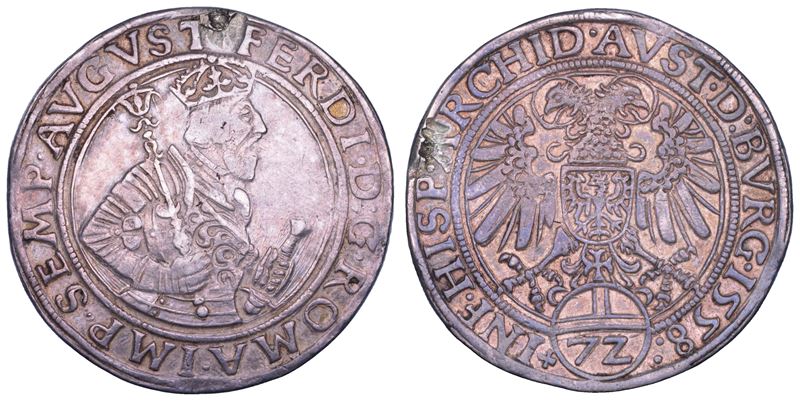 AUSTRIA. FERDINAND I, 1521-1564. Taler 1558. Hall.  - Auction Numismatics - Cambi Casa d'Aste