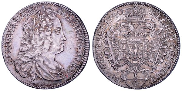 AUSTRIA. KARL VI, 1711-1740. 1/4 Taler 1740. Hall.