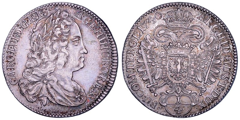 AUSTRIA. KARL VI, 1711-1740. 1/4 Taler 1740. Hall.  - Asta Numismatica - Cambi Casa d'Aste