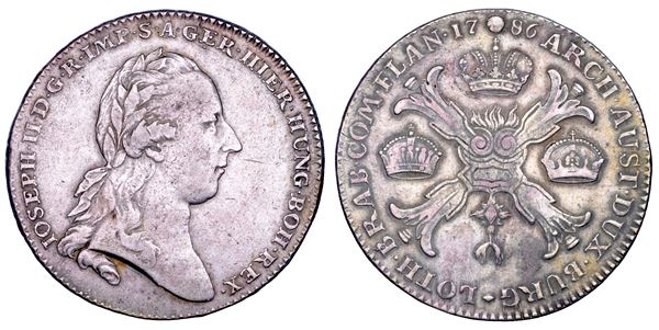 PAESI BASSI AUSTRIACI. JOSEPH II, 1780-1790. Kronentaler 1786. Bruxelles.