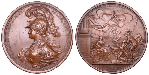 RUSSIA. CATERINA II, 1762-1796. Medaglia in bronzo 1762. Ascesa al trono 28 giugno 1762.