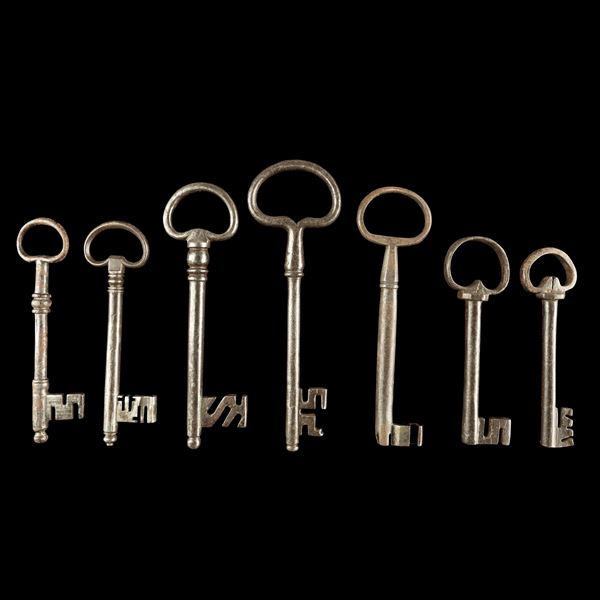 Sette chiavi in ferro forgiato. Germania e Italia settentrionale, XV secolo