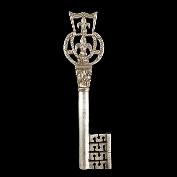 Chiave rinascimentale in ferro forgiato e scolpito 