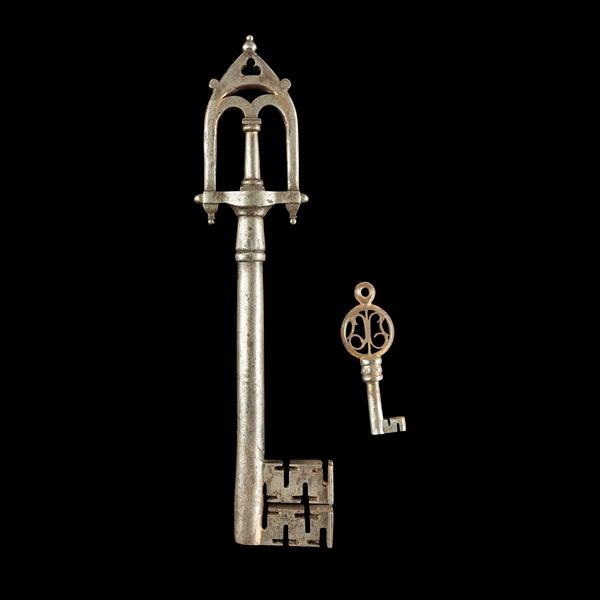 Due chiavi tardorinascimentali in ferro forgiato. Germania, XVII secolo