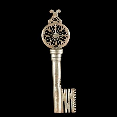 Chiave rinascimentale veneziana, ferro forgiato, Alta cm 13,8