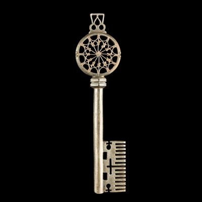 Chiave rinascimentale veneziana in ferro forgiato, h. 19 cm