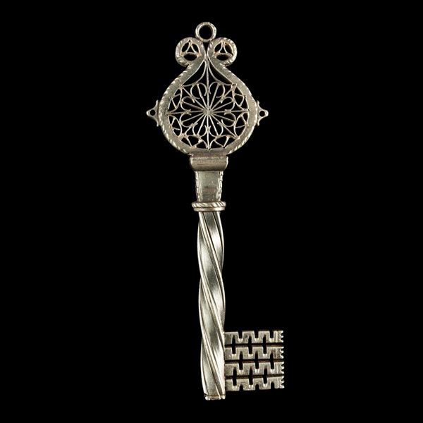 Chiave Vittoriana In Ghisa Con Patina, Stile Scheletro, Oggetto Da Collezione O Regalo Originale