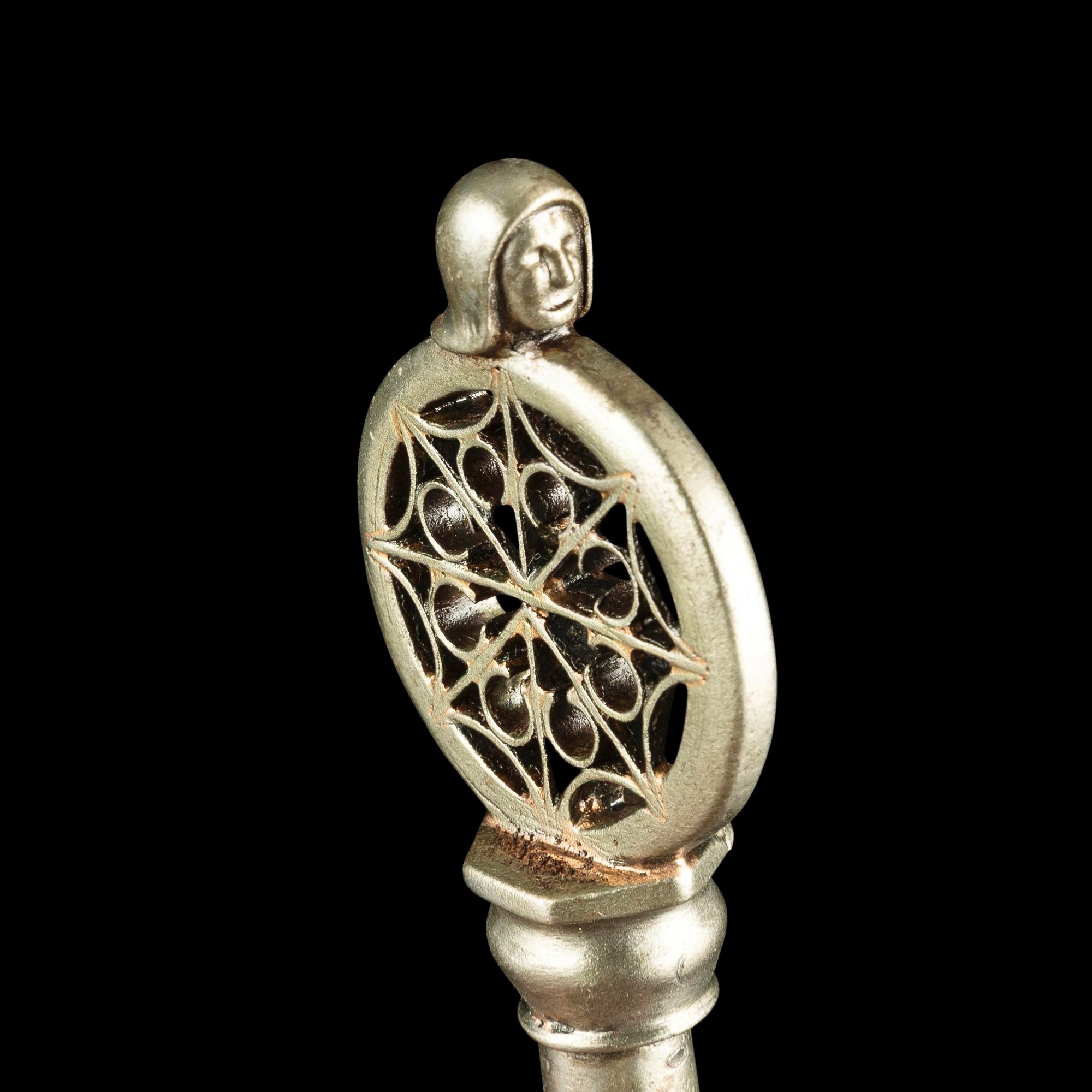 Chiave rinascimentale veneziana in ferro forgiato, altezza 11,9 cm