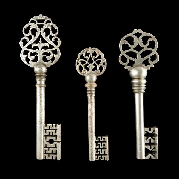 Tre chiavi in ferro forgiato. Germania, XVII secolo