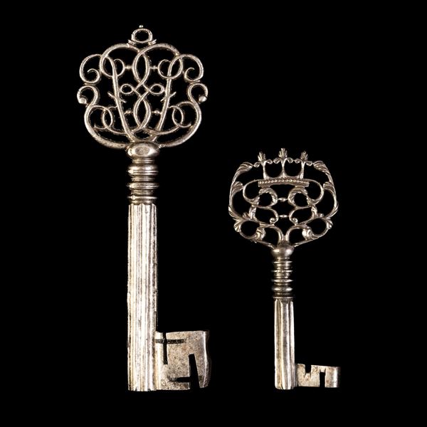 Due chiavi in ferro forgiato. Inghilterra, XVIII secolo