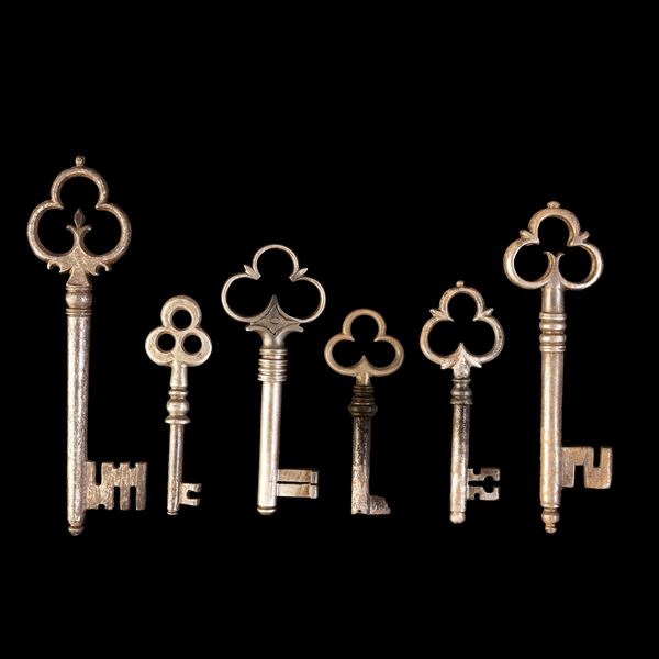 Sei chiavi in ferro forgiato. XVIII secolo