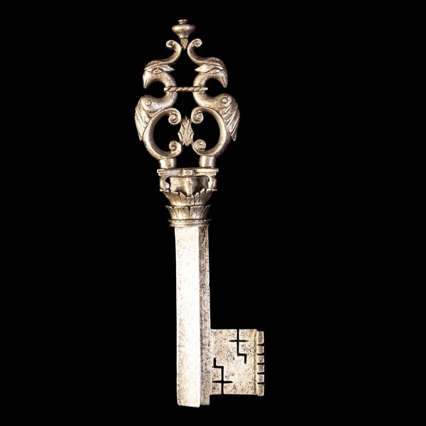 Chiave rinascimentale capo d’opera in ferro forgiato. Francia, XVII secolo