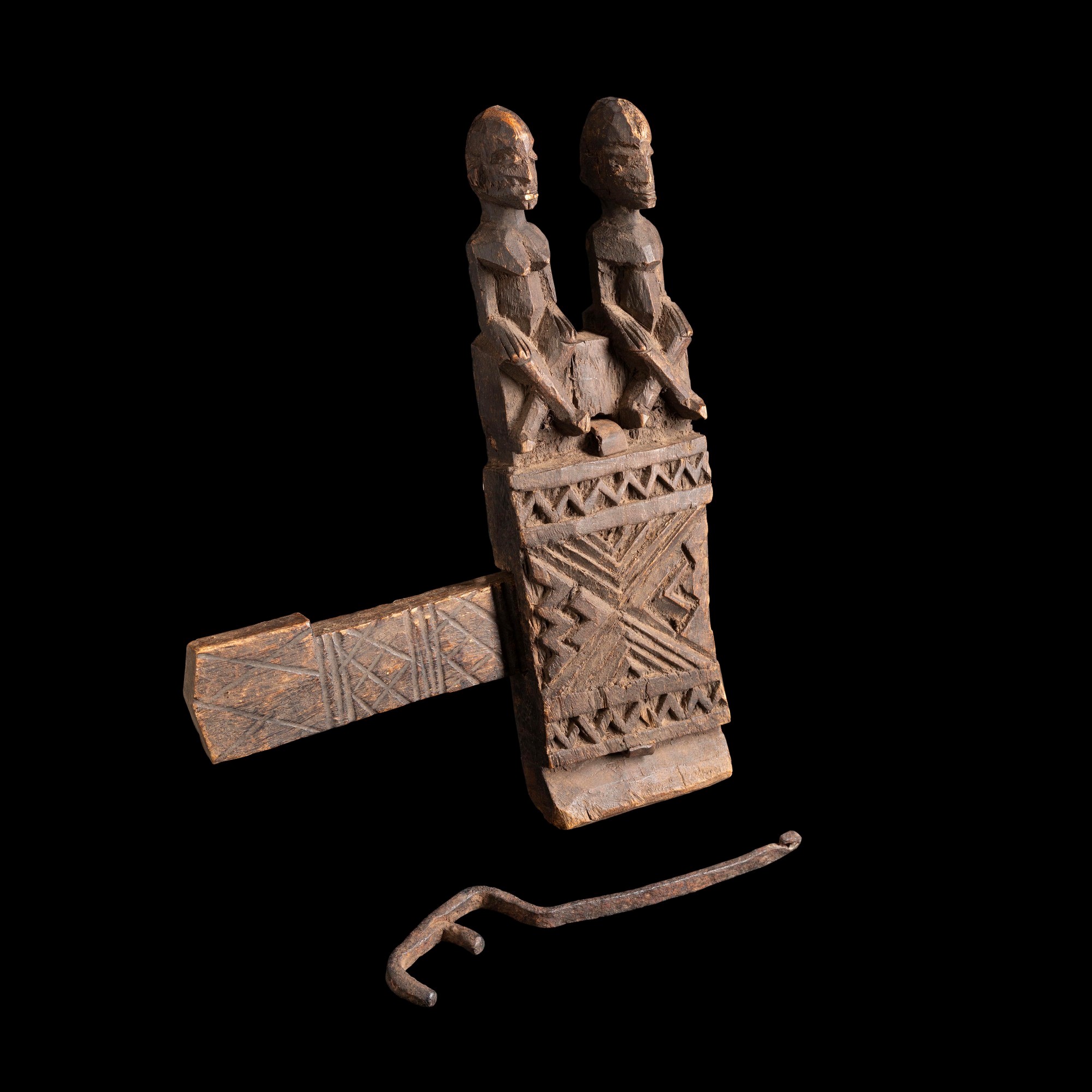 Insieme di cinque serrature in legno, XVIII-XX secolo