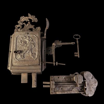 Serrature da porta in ferro battuto, Germania, XVII secolo
