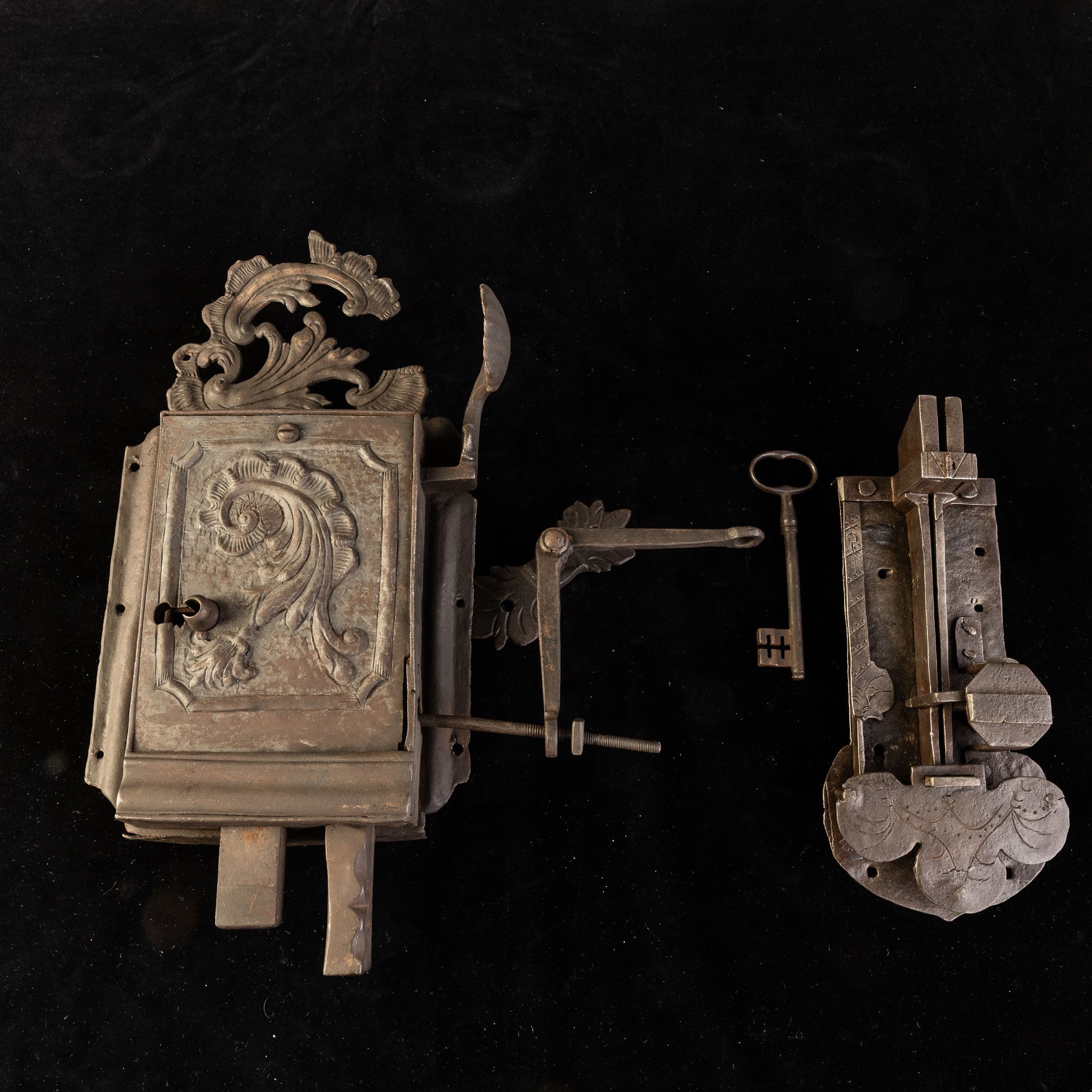Serrature da porta in ferro battuto, Germania, XVII secolo