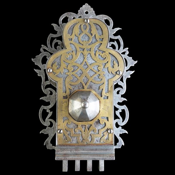 Serratura in ferro e ottone. Germania, XVIII secolo