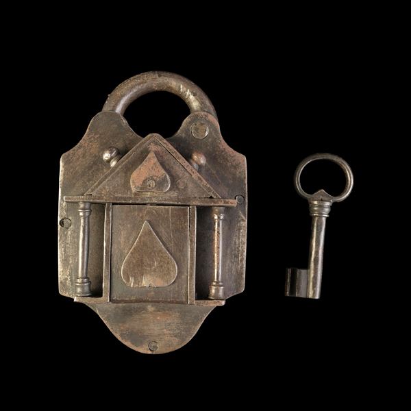 Lucchetto in ferro battuto. Germania meridionale, XVIII secolo