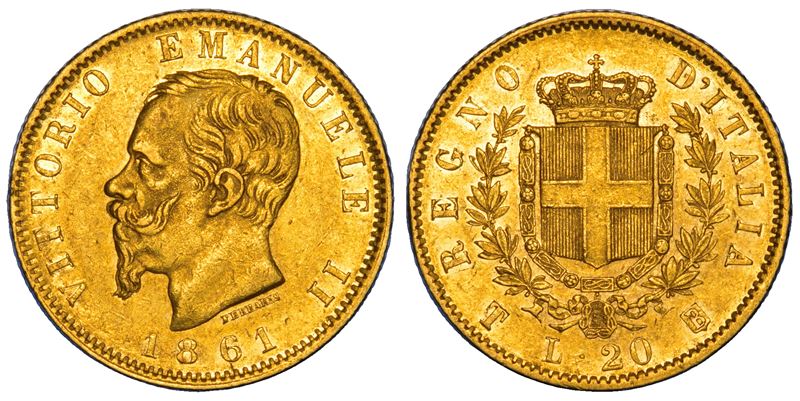 REGNO D'ITALIA. VITTORIO EMANUELE II DI SAVOIA, 1861-1878. 20 Lire 1861. Torino.  - Asta Numismatica - Cambi Casa d'Aste