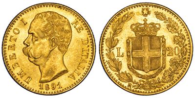 Umberto I di Savoia, Moneta da 20 Lire del 1891