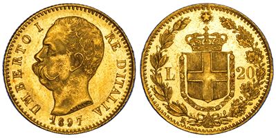 Umberto I di Savoia, Moneta da 20 Lire del 1897