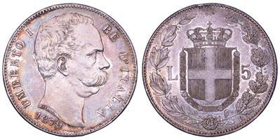 Umberto I di Savoia, Moneta da 5 Lire, 1879
