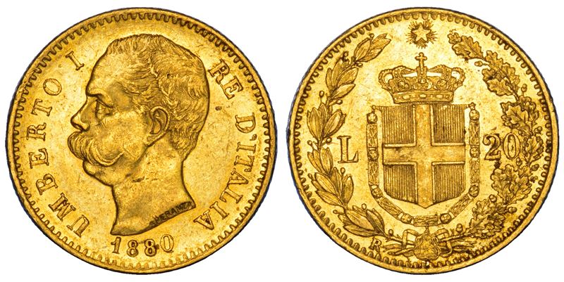 REGNO D'ITALIA. UMBERTO I DI SAVOIA, 1878-1900. 20 Lire 1880.  - Asta Numismatica - Cambi Casa d'Aste