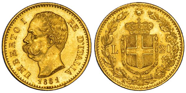 REGNO D'ITALIA. UMBERTO I DI SAVOIA, 1878-1900. 20 Lire 1881.